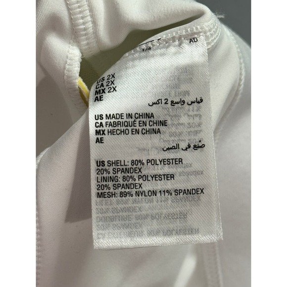 Ideology Womens Athletic Activewear Bra Size 2X White Removable Pads Wide Straps - Picture 7 of 11